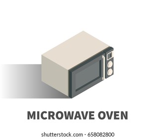 Microwave oven icon, vector symbol in isometric 3D style isolated on white background.