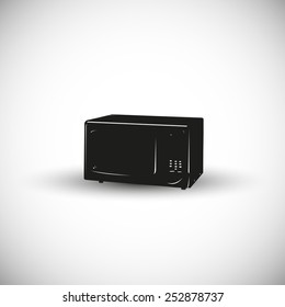 Microwave oven illustration - 3d view design.
