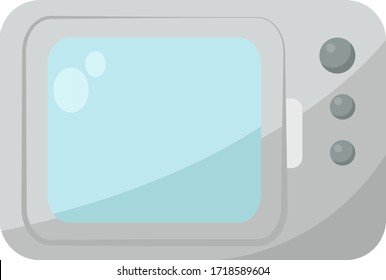 Microwave oven, illustration, vector on white background