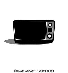 Microwave oven isolated. Illustration vector design. Silhouette vector style.