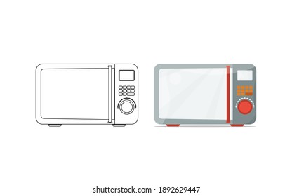 Horno de microondas aislado en fondo blanco