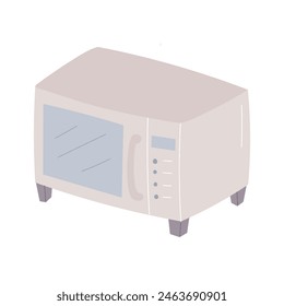 Horno de microondas aislado sobre fondo blanco. Ilustración vectorial de microondas en estilo plano