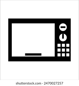 microwave oven isolated on white background icon. silhouette