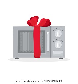 Microwave oven.  Isolated vector illustration of kitchen appliances. Promotion in the store. Gift.