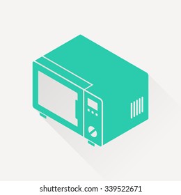 microwave oven isometric 3d icon