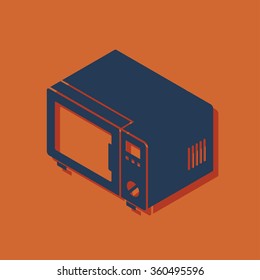 microwave oven isometric 3d icon