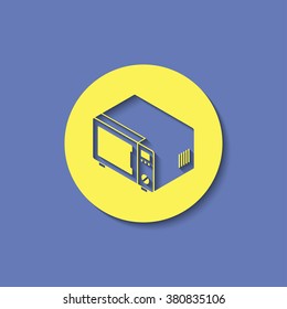 microwave oven isometric 3d icon