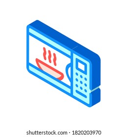 vector de ícono isométrico del horno microondas. señal de microondas. ilustración de símbolo aislado
