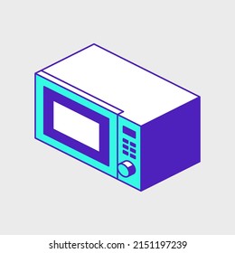 Microwave oven isometric vector icon illustration