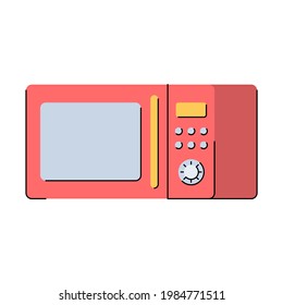 Microwave oven. Kitchen appliances. Flat style. Isolated illustration on a white background.