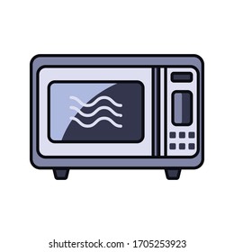 Microwave oven kitchen icon isolated on white background. Simple silhouette flat style. Vector illustration.