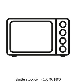 Cocina de microondas sobre fondo blanco. Icono de elemento eléctrico aislado del aparato de cocina. Ilustración del vector EPS 10.