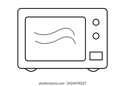 Microwave oven line icon concept. Thin line customizable illustration. Microwave oven vector linear illustration, sign, symbol. Eps file 221.