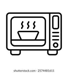 Microwave oven line icon deisgn