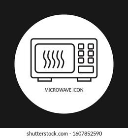 Microwave oven line icon flat design with black color