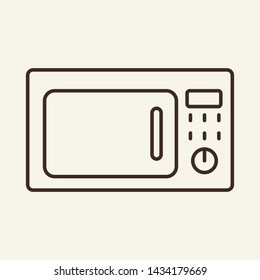 Microwave oven line icon. Heating, cooking, kitchenware. Cooking concept. Vector illustration can be used for topics like kitchen, domestic appliance, home equipment