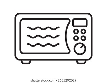 Ícone de linha de forno de micro-ondas. Ícone eletrônico da cozinha.