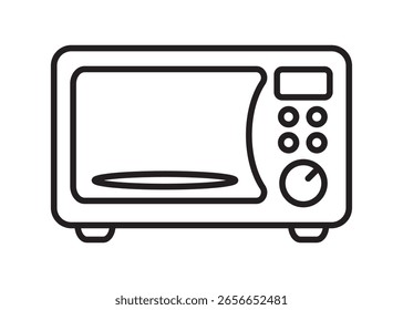 Icono de línea de horno de microondas. Icono de electrónica de cocina.