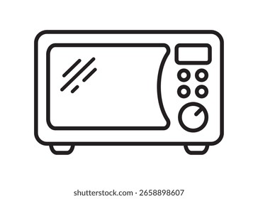 Ícone de linha de forno de micro-ondas. Ícone eletrônico da cozinha.