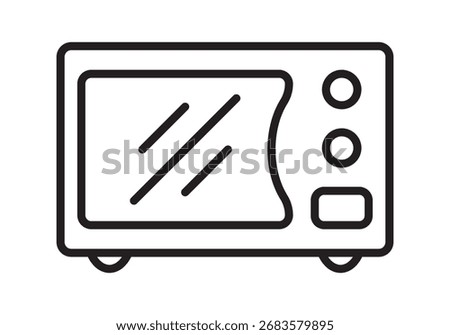 Microwave oven line icon. Kitchen electronics icon.