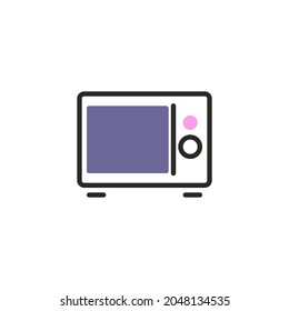 Microwave oven line icon. linear style sign for mobile concept and web design. Microwave outline vector icon. Symbol, logo illustration. Vector graphics