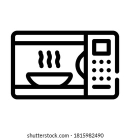 microwave oven line icon vector. microwave oven sign. isolated contour symbol black illustration