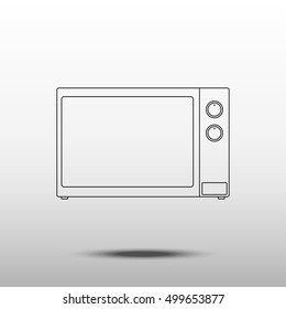 Microwave oven line icon vector design
