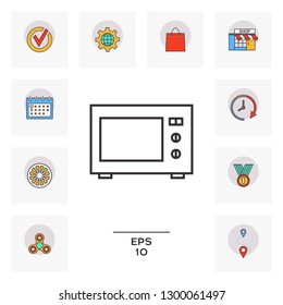 Microwave Oven linear icon. Graphic elements for your design