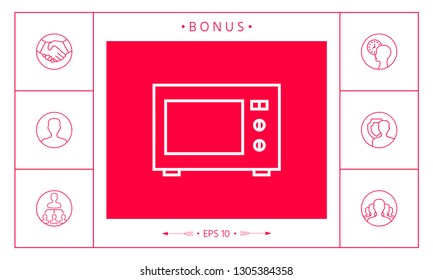 Microwave Oven linear icon. Graphic elements for your design