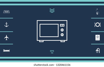 Microwave Oven linear icon. Graphic elements for your design