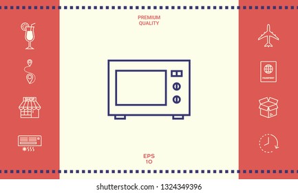 Microwave Oven linear icon. Graphic elements for your design