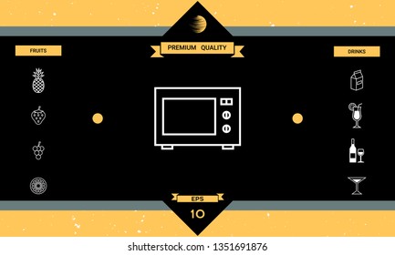 Microwave Oven linear icon. Graphic elements for your design