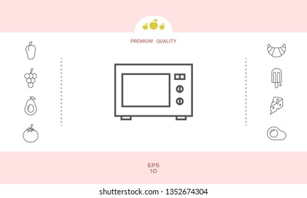 Microwave Oven linear icon. Graphic elements for your design