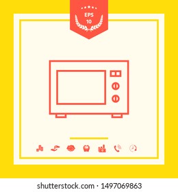 Microwave Oven linear icon. Graphic elements for your design