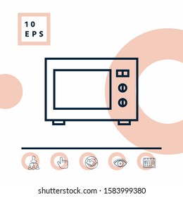 Microwave Oven linear icon. Graphic elements for your design