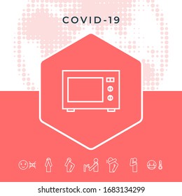 Microwave Oven linear icon. Graphic elements for your design