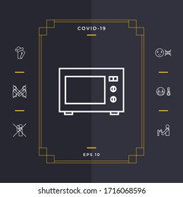 Microwave Oven linear icon. Graphic elements for your design