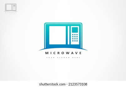 Microwave Oven Logo Vector. Household Appliances For Home.