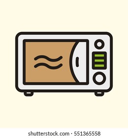 Microwave Oven Minimal Colorful Flat Line Stroke Icon Pictogram Symbol Illustration