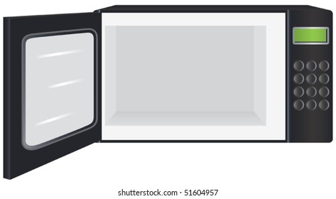 Microwave Oven With Open Door Vector