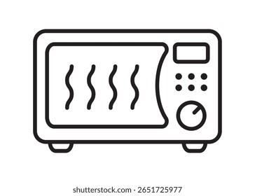 Ícone de contorno de forno de micro-ondas. Eletrônica de cozinha.