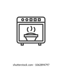 Microwave oven outline icon. linear style sign for mobile concept and web design. Cooking line vector icon. Symbol, logo illustration. Pixel perfect vector graphics