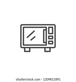 Microwave oven outline icon. linear style sign for mobile concept and web design. Electric microwave simple line vector icon. Symbol, logo illustration. Pixel perfect vector graphics