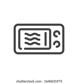 Microwave oven outline icon. Vector illustration.
