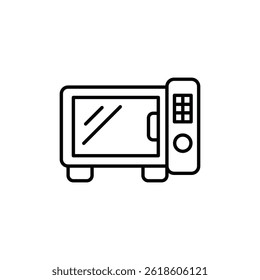 Ilustração de contorno de forno de micro-ondas, design de aparelho de cozinha moderno
