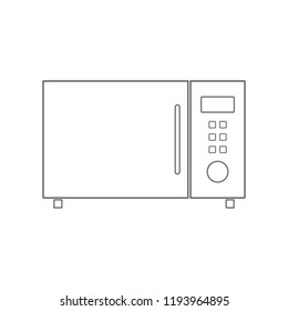 Microwave Oven Outline Vector Icon Stock Vector (Royalty Free ...