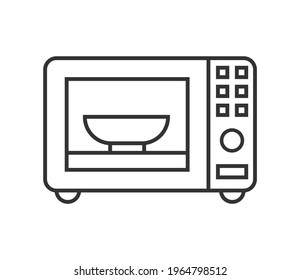 Microwave oven pixel perfect icon vector. Kitchen small appliances line sign. Household tools symbol for app, web. Cooking equipment for bread is shown.