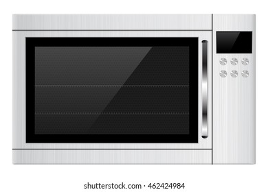 Microwave oven. Realistic vector illustration isolated on white background