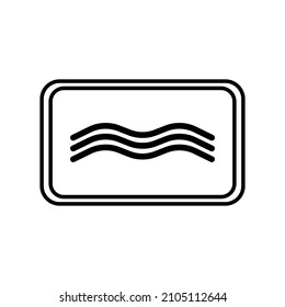 Microwave oven safe isolated on white background. Icon for cookware in ink style. Vector illustration design.