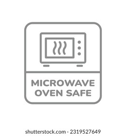 Microwave oven safe label. Vector sticker for pots, pans and dishes.